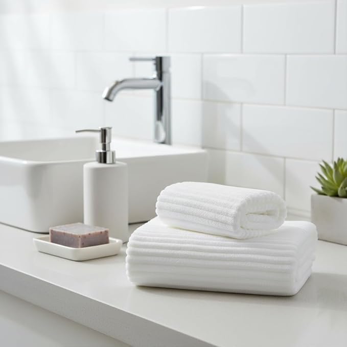 Oversized Bath Sheets 40x80 Inches Extra Large Bath Towels for Adults Super Soft Quick Dry Highly Absobent Microfiber Shower Towels for Bathroom, Pool, Gym, Yoga Towel(White, 2Piece)