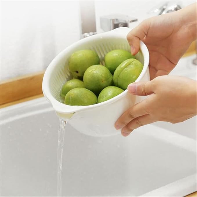 JSEIAJB Washing Basin Vegetable Draining Basket Vegetable Water Filter Basket Kitchen Washing Basket(900ML)