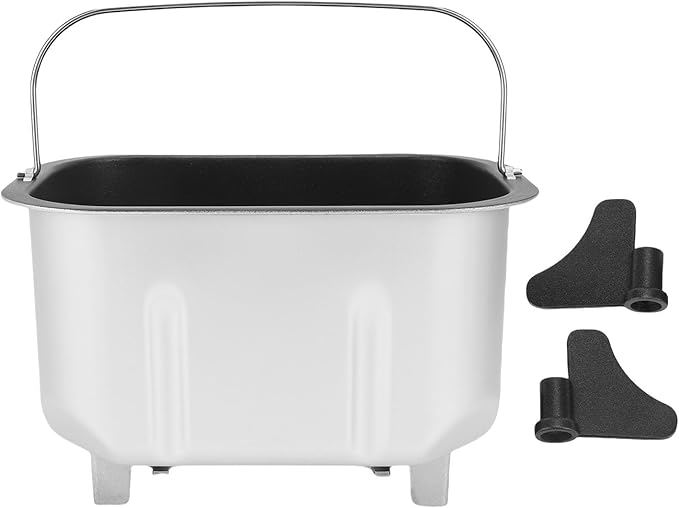 Pwshymi Stainless Steel Anti Stick Coated Bread Machine Baking Bucket with Double Mixing Bread Bucket for Home Bakers and Commercial Bakeries
