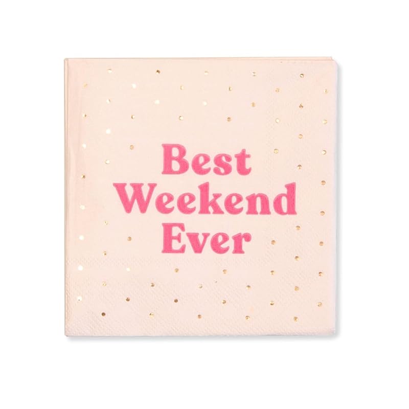 Stag & Hen Bachelorette Party Napkins | 24 Pack, 3-Ply Disposable Beverage Napkins | Best Weekend Ever Funny Tableware, Party Decor | Bridal Shower Gift, Engagement Party Favors, Ideas