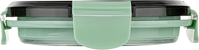 Restaurantware-Fresh Hero 13.6 Ounce Storage Containers, 20 Durable Airtight Food Containers - Microwavable, Freezable, Green Plastic Collapsible Container, Dishwashable, With Vented Lids