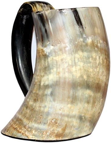 5MOONSUN5’s vikings Hand Made 50oz - Natural Finish Drinking Horn Tankard Large Ale Stein - A Perfect Present For Real Men (dhok-558)