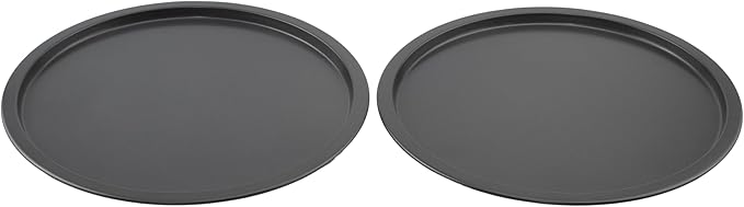 GoodCook Everyday Set of 2 Nonstick Steel 10" Personal Pizza Pans Set, Gray