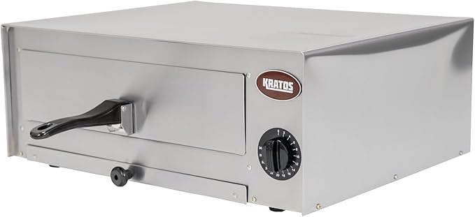 Kratos Commercial Countertop Pizza Oven | Stainless Steel Electric Pizza/Snack Oven with Timer | Fits 12" Pizzas, 120V, 1450 Watts | For Commercial and Home Use (29M-004)