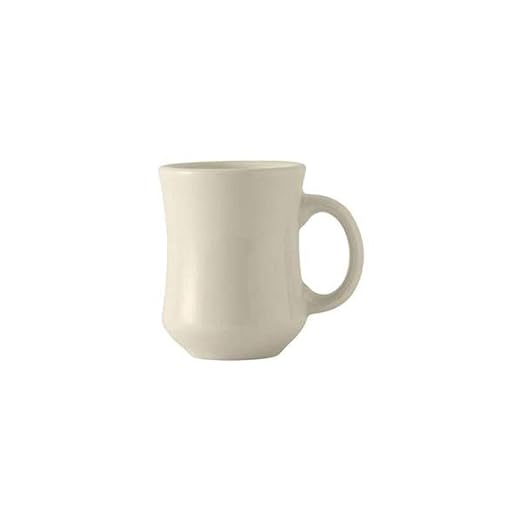 Tuxton China BEM-0806 Princess Mug, 9 oz., 3-1/8" Diameter x 4"H, Microwave and Dishwasher Safe, Oven Proof, Fully Vitrified, Ceramic, DuraTux, American White/Eggshell, Pack of 24