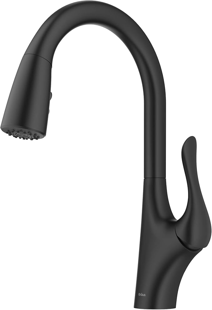 KRAUS Merlin Transitional Pull-Down Single Handle Kitchen Faucet in Matte Black, KPF-1674MB
