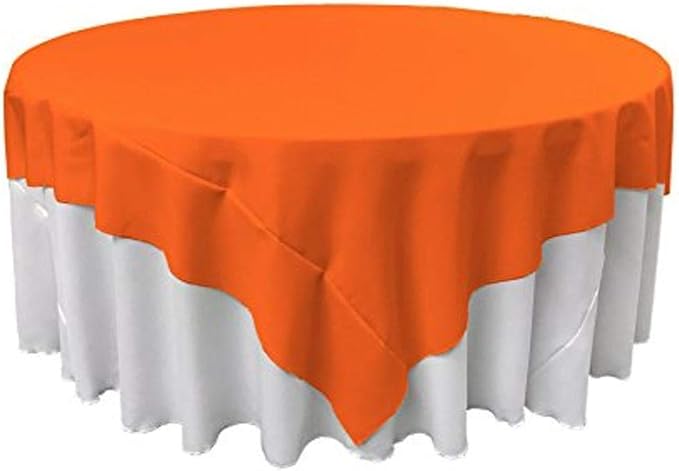 LA Linen Polyester Poplin Washable Square Tablecloth, Stain and Wrinkle Resistant Table Cover 72x72, Fabric Table Cloth for Dinning, Kitchen, Party, Holiday 72 by 72-Inch, Orange