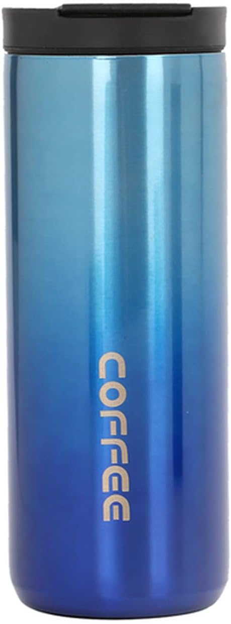 350ml/500ml Double Stainless Steel 304 Coffee Mug Leak-Proof Mug Travel Portable Thermal Cup Insulation Water Bottle(Gradient Blue 500ml)