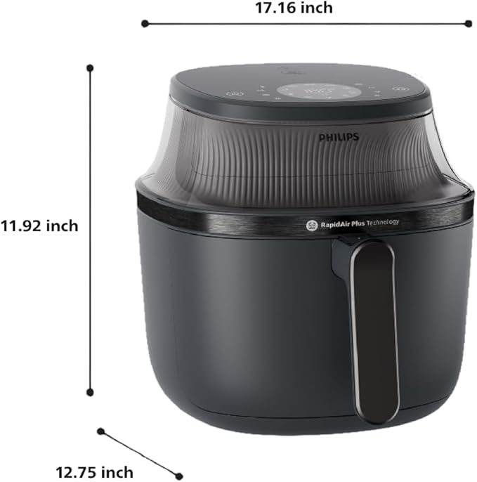 Philips Airfryer 3000 Series - Premium 6.5qt Airfryer with Window, RapidAir Plus Technology, 16 Ways to Cook, 90% Less Fat, Easy to Clean, Touchscreen, Energy Saving (NA330/00)