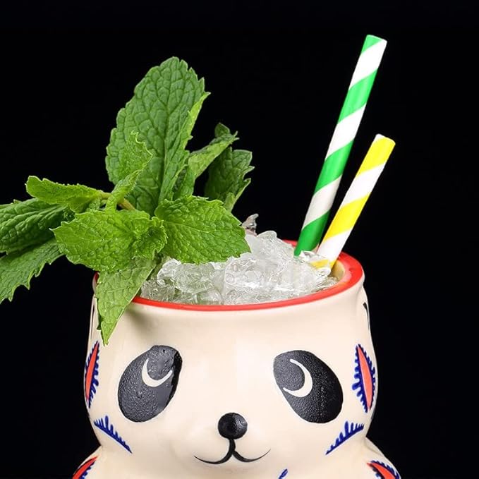 Cup Creative Panda Shape Wine Glass Hawaii Cocktail Glass Ceramic Cup Cute Beverage Drinking Whiskey Glass Bar Accessories