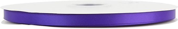 MEEDEE Purple Ribbon 3/8 Inch Purple Satin Ribbon Double Faced Satin Ribbon Purple Wedding Ribbon Thin Purple Ribbon for Gift Wrapping Purple Fabric Ribbon for Crafts Ribbon for Lei Making, 100 Yards