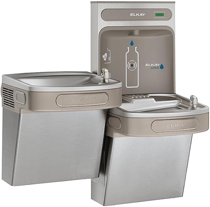 Elkay EZH2O Bottle Filling Station & Versatile Bi-Level ADA Cooler, Non-Filtered 8 GPH Stainless