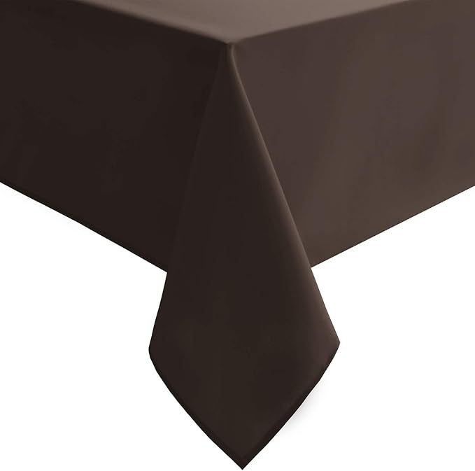 Hiasan Waterproof Tablecloth Rectangle - Washable Fabric Table Cloth for Dining Room Kitchen Birthday Party and Outdoor Use, Chocolate, 60 x 140 Inch