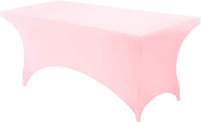 Utopia Kitchen Spandex Tablecloth 1 Pack [6FT, Pink] Tight, Fitted, Washable and Wrinkle Resistant Stretch Rectangular Patio Table Cover for Event, Wedding, Banquet & Parties [72Lx30Wx30H Inch]