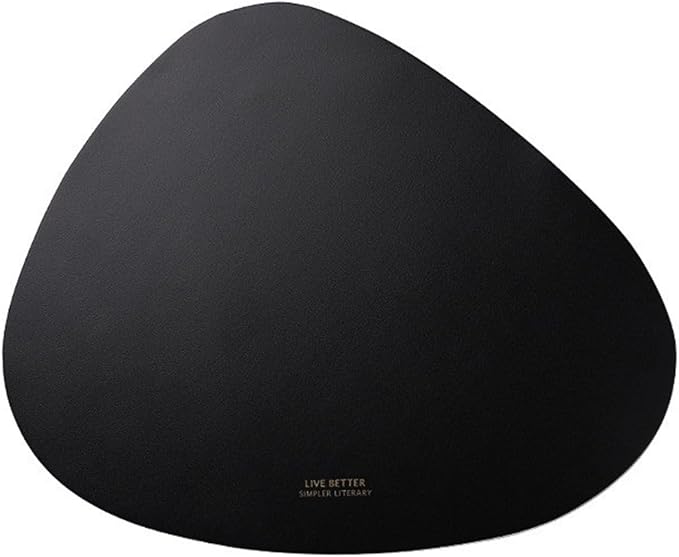 Decorative Coffee Coasters PU Leather Placemat European Style Table Mat Home Decoration(Black Big)