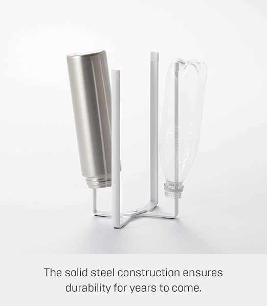 YAMAZAKI Home Tower Kitchen Multi Eco Stand - Multifunctional Plastic Bag Holder Bottle Dryer - Steel