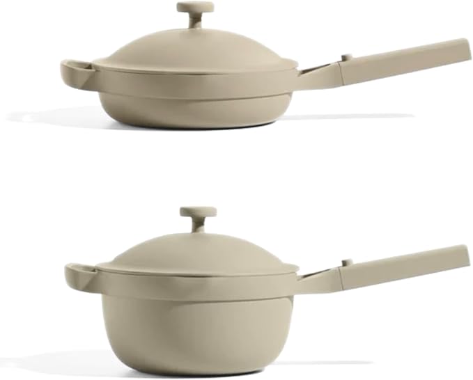 Our Place Mini Cookware Duo | 6-Piece Ceramic Cookware Set with Mini Always Pan & Mini Perfect Pot | Induction & Oven Safe up to 450°F | Nonstick, PFAS-Free Non-Toxic Cookware | Steam