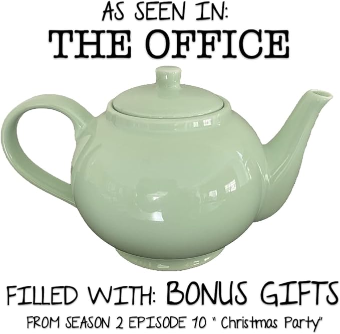 Pam's Teapot filled with Jim's Bonus Gifts from The Office