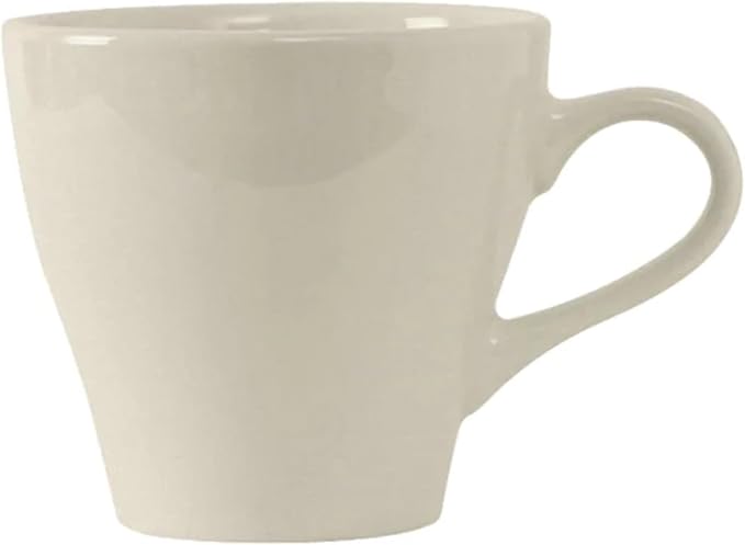 Tuxton China BEF-1608 Cappuccino Cup, 16 oz., 4-1/2" Dia. x 4-1/8"H, Microwave & Dishwasher Safe, Oven Proof, Fully vitrified, Ceramic, DuraTux, Europa, American White/Eggshell, Case of 24