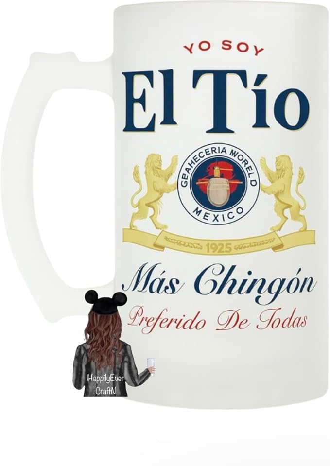 16 oz Frosted Beer Mug,Family Dad God Parent Gift (Tio)
