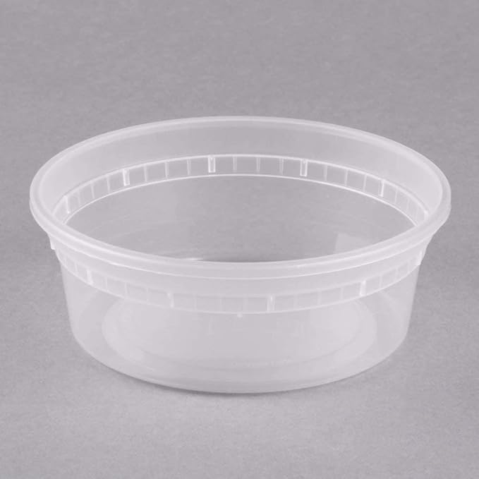 RiverBlue TSHomeGoods Deli Food Storage Containers With Lids 8 oz. /Freezer Safe/Microwaveable/Meal Prep/Airtight Lids/Take Out/Disposable/Leak Proof/Buffets/Stackable (24 PACK) Extra Hard Plastic.