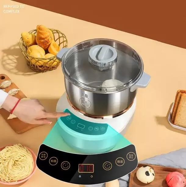 5L/7L Heavy Duty Spiral Dough Mixer - Commercial Grade Bread Maker & Dough Maker, Electric Mixing Machine with Stainless Steel Bowl (Grey-5L)