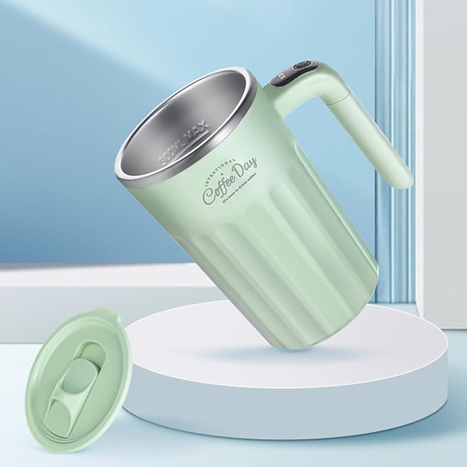 Drink Stirrer,Self Stirring Mug,Self Stirring Coffee Mug,Suitable for Coffee, Milk, Cocoa and Other Beverages (Matcha Green)