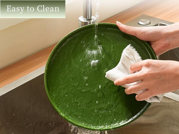 12 Piece Dinnerware Set, Dual Glaze Stoneware Plates and Bowls Sets, Modern Dinner Plate, Salad Plate, Cereal Bowl, Dish Set for 4, Microwave and Dishwasher Safe, Forest Glaze Green