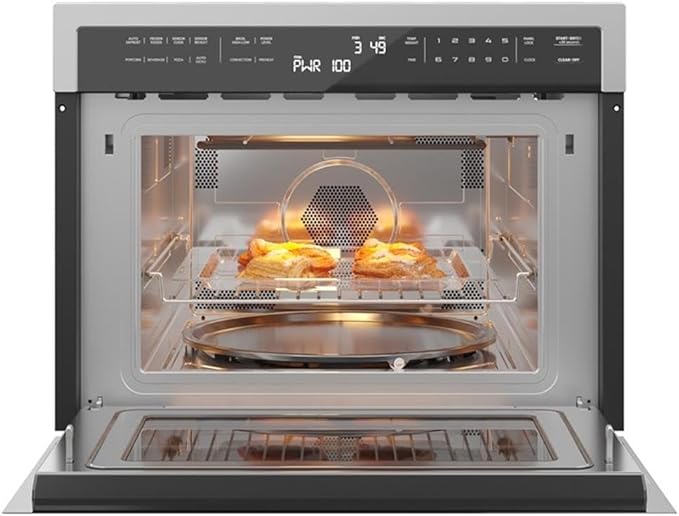 Pemberly Row 24 in. Stainless Steel Convection Oven with Microwave 1.5 cu. ft.