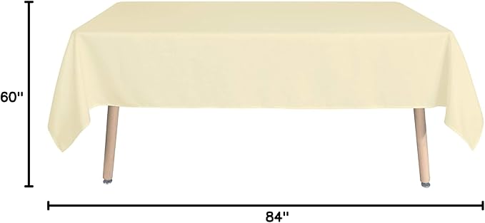 sancua Rectangle Tablecloth - 60 x 84 Inch - Stain and Wrinkle Resistant Washable Polyester Table Cloth, Decorative Fabric Table Cover for Dining Tables, Buffet Parties and Camping, Beige