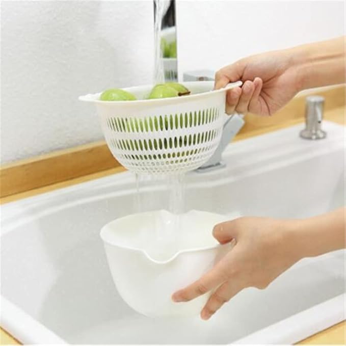 JSEIAJB Washing Basin Vegetable Draining Basket Vegetable Water Filter Basket Kitchen Washing Basket(900ML)