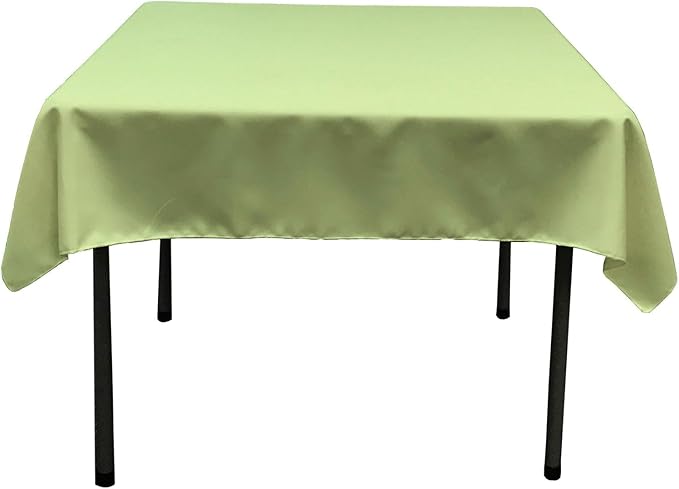 LA Linen Polyester Poplin Washable Square Tablecloth, Stain and Wrinkle Resistant Table Cover 58x58, Fabric Table Cloth for Dinning, Kitchen, Party, Holiday 58 by 58-Inch, Sage