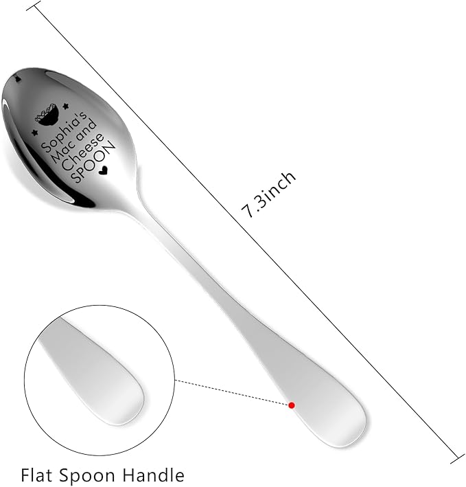 Custom Engraved Name Mac and Cheese Spoon, Stainless Steel Coffee Spoon, Personalized Birthday Wedding Gifts