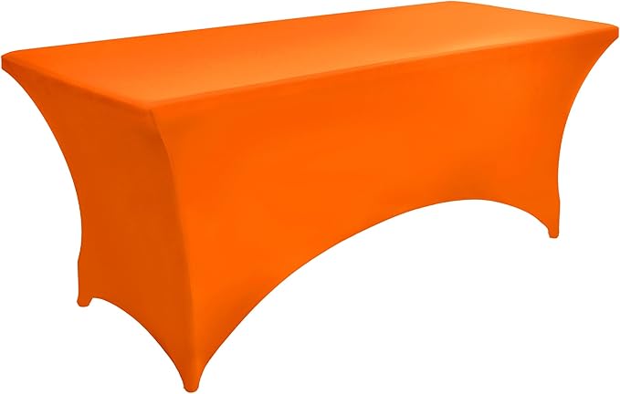 2-Pack 8ft Spandex Table Covers for Rectangle Folding Tables - Washable Elastic Tablecloth - Ultimate Fitted Table Protector for Birthday Parties, Trade Shows, Banquet