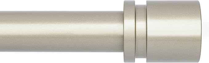 Curtain Rods for Windows 16 to 200 Inches Adjustable Length 1 Inch Diameter Window Curtain Rod with Aluminium End Cap, Brushed Nickel