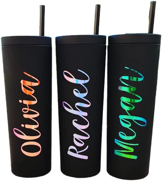 Personalized Acrylic Tumbler, Personalized Gift, Employee Gift, Personalized Water Bottle, Employee Appreciation Bulk Gift, Bachelorette Party Cups, Vinyl Decal, Water Bottle with Name, #10