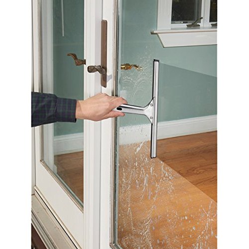 Unger Professional Stainless Steel Heavy-Duty Squeegee, 12", Silver