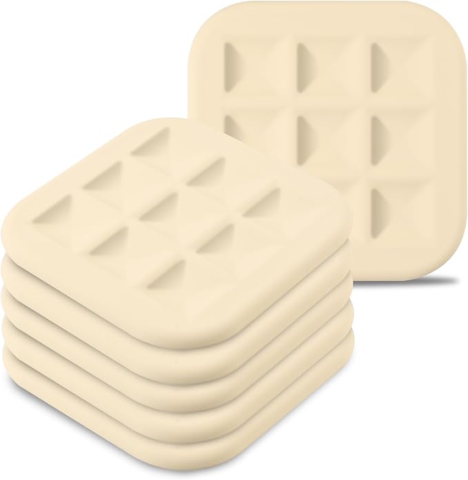 Silicone Trivets for Hot Pots and Pans, Pot Holders Hot Pads 6 Pack Silicone Mats for Kitchen Counter, Soft Durable Drying Mat, Jar Opener and Coasters (Apricot)