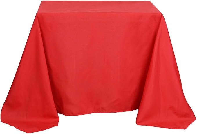 Efavormart 90" RED Wholesale Linens Polyester Square Linen Tablecloth for Kitchen Dining Catering Wedding Birthday Party Events