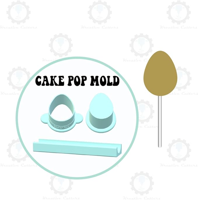 Standard Easter Egg Cake Pop Mold | Options: Cutter, Popper, Multi Popper and 9in Tray (Single Cake Pop Mold with Tray)