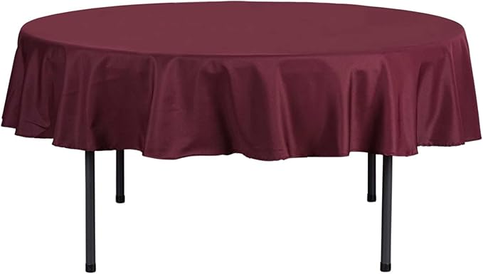 Efavormart 90" Round Burgundy Wholesale Linens Polyester Round Tablecloth for Wedding Banquet Restaurant