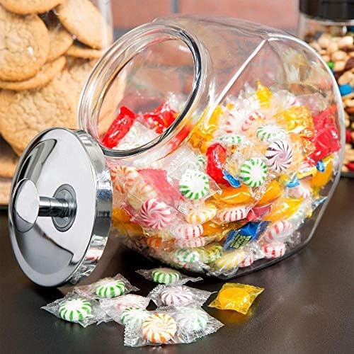 Anchor Hocking 69590AHG17 Glass 1 Gal Penny Candy Jar w/Chrome Cover