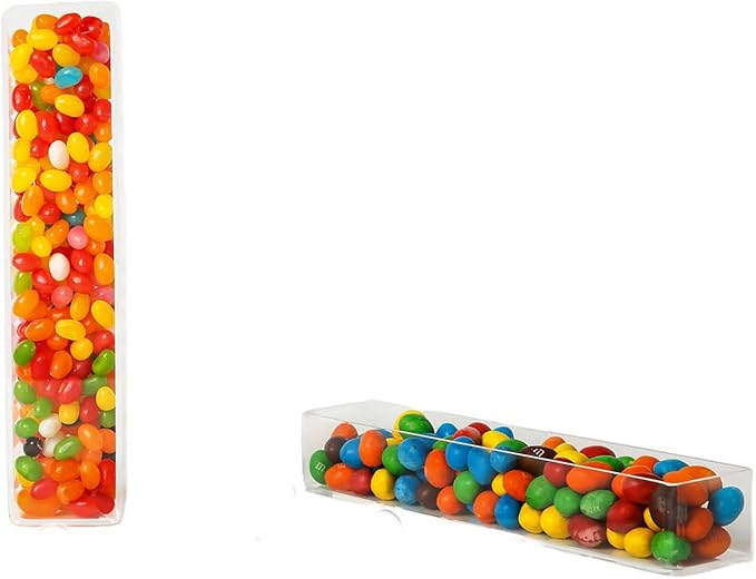 Fillable Alphabet Acrylic Tray Letter Candy Jar Reusable Party Food Jar with Magnetic Lid 10-Inch Sealed Decorative Box (I)