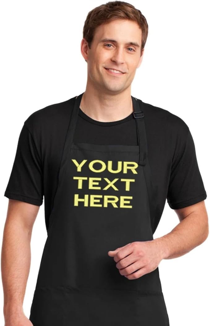 Personalized Apron with Custom Name or Any Text. Chef, Cooking, Grilling, or Baking Gift