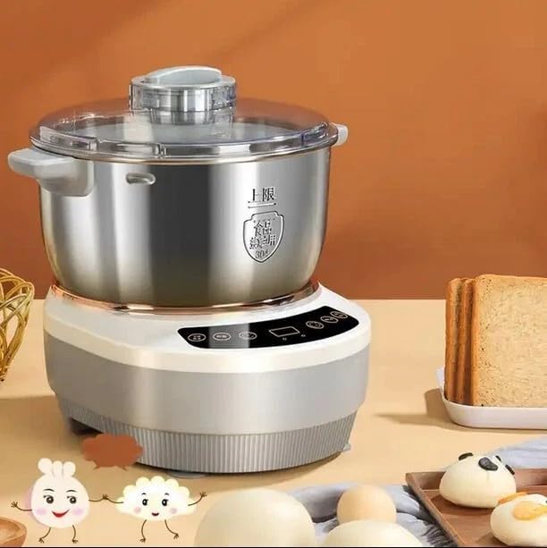 5L/7L Heavy Duty Spiral Dough Mixer - Commercial Grade Bread Maker & Dough Maker, Electric Mixing Machine with Stainless Steel Bowl (Grey-5L)