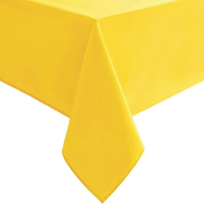 Hiasan Yellow Tablecloth for Rectangle Tables - Waterproof and Spillproof Washable Fabric Table Cloth for Dining Room Kitchen Party, 60 x 84 Inch