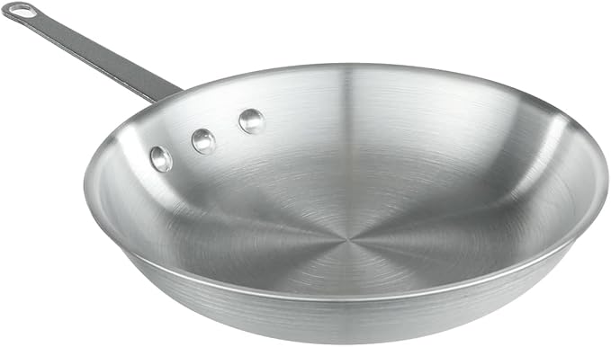 Chef Approved 10" Fry Pan | Fry Sauté Steak Pan Skillet with Firm Grip Rivet Handle for Kitchen Restaurant Diner Buffet | Gas Oven Ceramic Cooktop Compatible | Hand Wash Only, Aluminum, Natural Finish