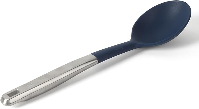 Calphalon Prime Stainless Steel Kitchen Spoon W/Navy Blue Silicone Head