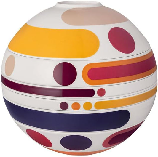 Villeroy & Boch Iconic Collection La Boule Miami, 7-Piece Dinnerware Set for 2, Premium Porcelain, Made in Germany, Dishwasher Safe, 9.5 x 9 in, Multi-colored