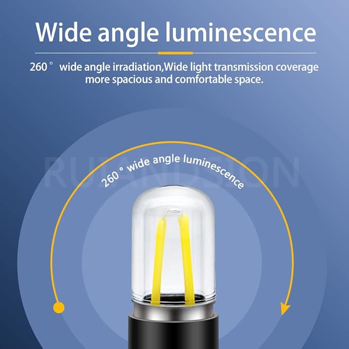 Ruiandsion Z187 T170 LED Microwave Light Bulb White 110V 125V 130V 110-130V 2W Equivalent 20W LED Filament Light Bulb Replacement for Microwave Oven Light - W01